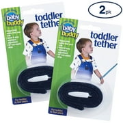 Baby Buddy Toddler Tether: Durable Adjustable Nylon Safety Wrist Link for Kids, Toddlers - Navy 2pk