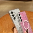 thumbnail image 2 of Kryonix Magnetic Case for Samsung Galaxy S25, Shockproof Clear with Glitter Cute Magnetic, Purple/Blue/Pink/Black, 2 of 6