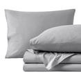 thumbnail image 1 of Bare Home Organic Percale Sheet Set - 300 Thread Count - 100% Organic Cotton - Queen, Light Gray, 1 of 7