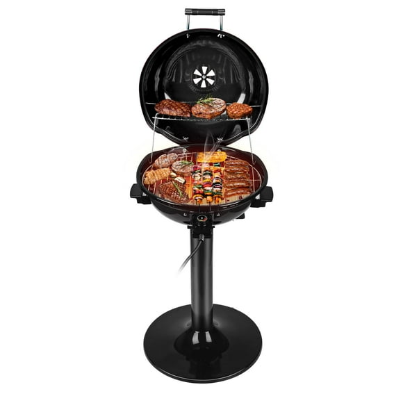 Techwood 1600W Portable BBQ Grill – Indoor/Outdoor Smokeless Grill, Double-Layer Design for 15 Servings, Ideal for Condos, Patios & Backyards