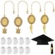thumbnail image 1 of 16 birretes de graduación de 2025 años con foto, dijes dorados, imagen conmemorativa, colgante de ala de ángel con cabujón de cristal, decoración de birretes de graduación., 1 of 6