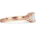 thumbnail image 5 of Three Stone Heart Promise Ring White Opal Rose Tone 925 Sterling Silver, Size 8, 5 of 7