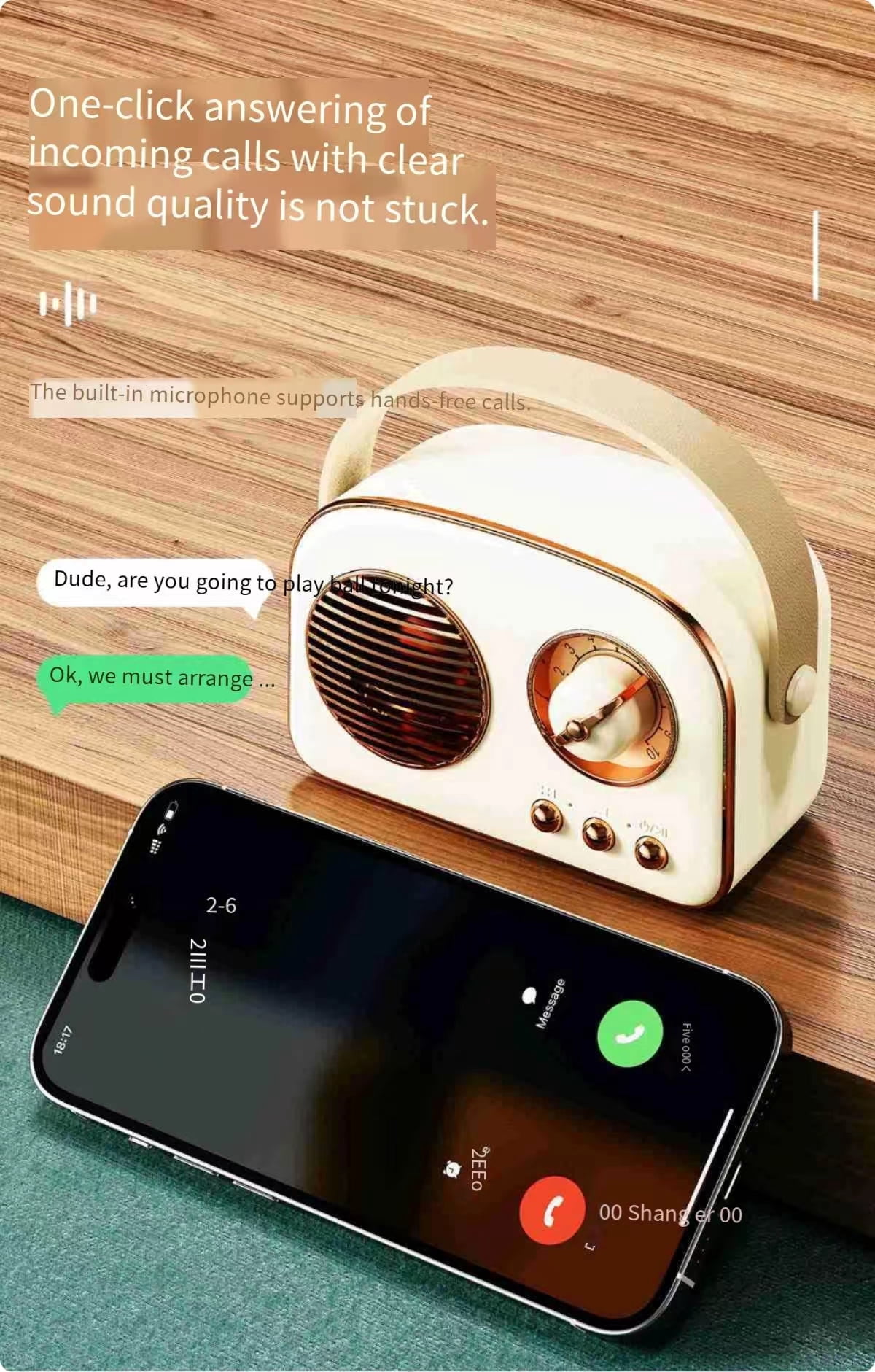 Rucfhh T20 Bluetooth Speaker Portable,retro bluetooth speaker,bluetooth speaker with fm radio,USB TF Card Support 1 Pack