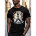 thumbnail image 3 of Lighthouse Men's T Shirts Seagulls T-Shirt for Men Ocean Crew Neck Tees Cotton Tops, Black, S, 3 of 7