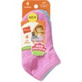 thumbnail image 3 of Hanes Girls Socks, 4 Pack No Show ComfortSoft Pointelle, Sizes S-L, 3 of 4