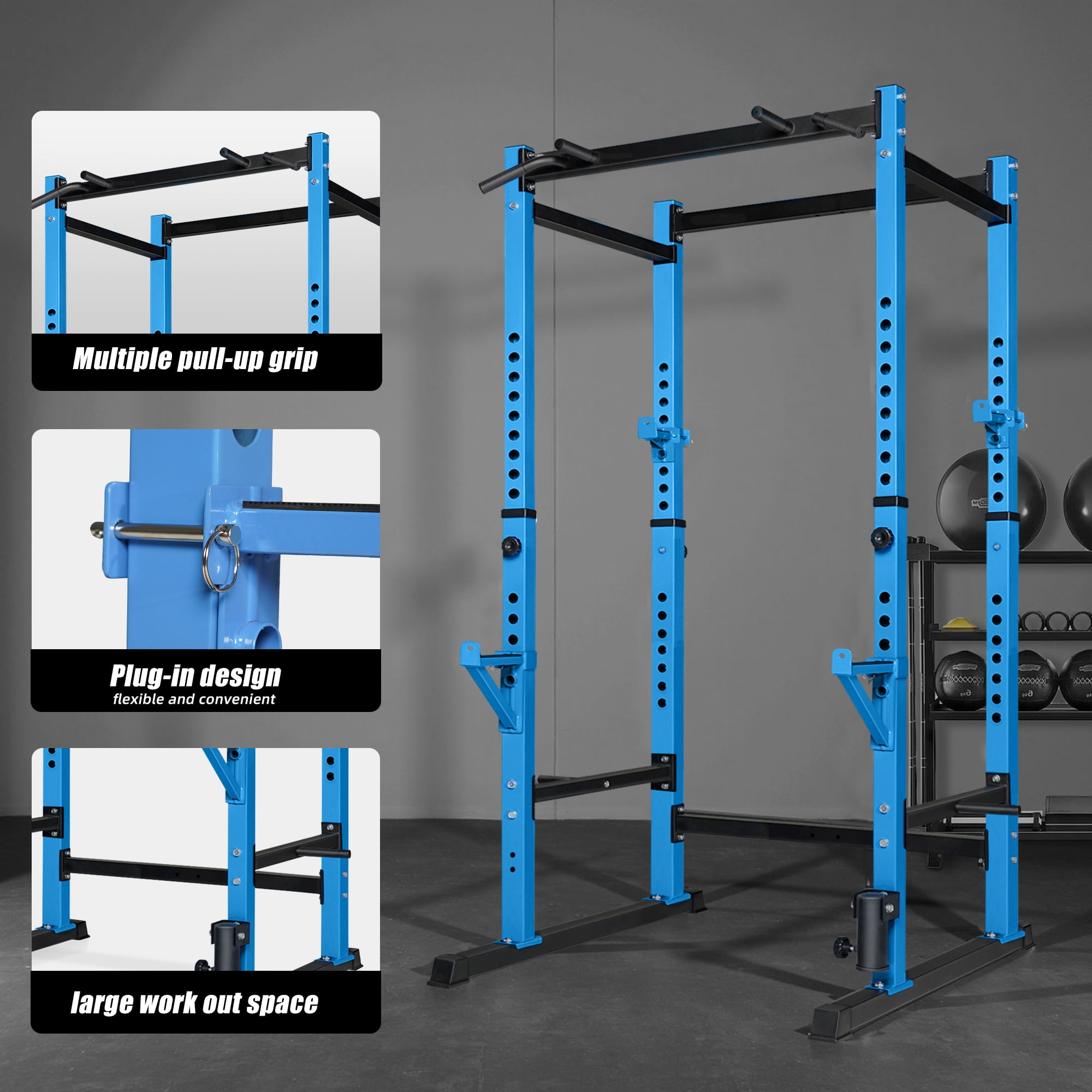 Primy 1000lb Capacity Power Rack, Rack Cage for Weight Training, Adjustable Squat Stand Rack for Home Gym Equipment, Lifting Cage