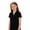 Black, variant on lnmuld Back to School Kids Girls Short Sleeve Solid V Notch Collar No Button Pique Polo Shirts Breathable Summer School Uniform Tops Size:5-6 Years