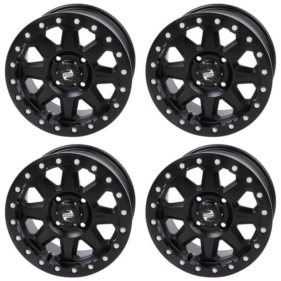 (4 pack) 4/156 Tusk Uinta Beadlock Wheel 15x7 4.0   3.0 Matte Black for Kawasaki Teryx Krx 1000 Special Edition 2022-2023