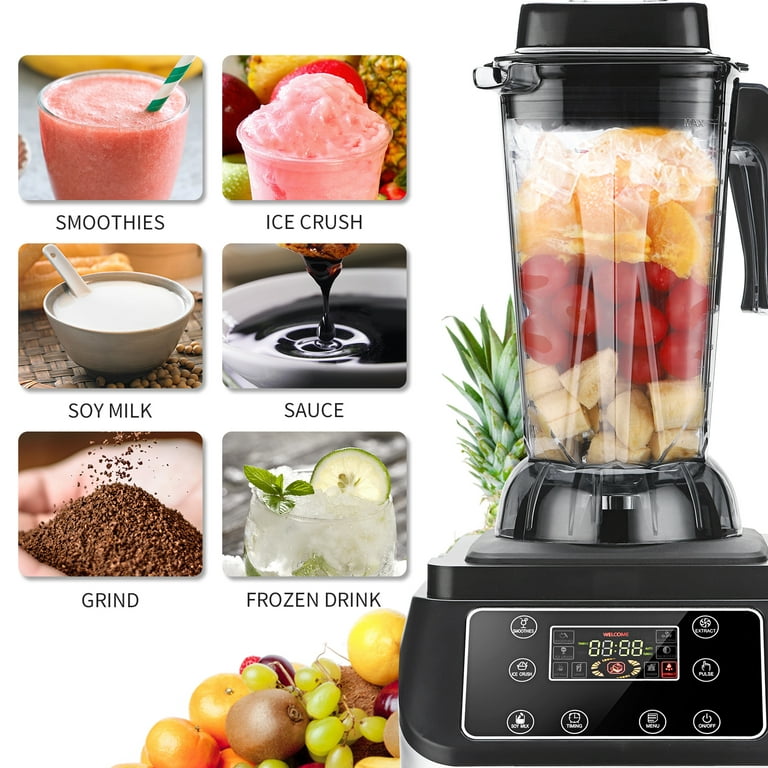 Smart Shake Blender 1000W Electric Food Processor Combo Hot & Cold Drinks with Self-Cleaning 54 oz for Crushing Ice, Frozen Dessert, Soy Milk, Fresh J
