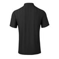thumbnail image 5 of Men's Cotton Linen Shirts Fashion Loose Casual Shirts Imitation Linen Ventilate Pockets Button Pullover Stand Collar Short Sleeve Blouse Top Black M, 5 of 8