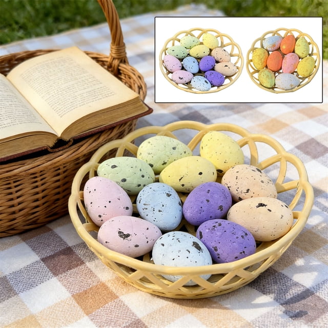 Huevos de decoración de Pascua – Kit de manualidades de espuma DIY | Superficie colorida y pintable, fácil de decorar, espuma duradera | Multicolor | Pack de 10 | Aproximadamente 2 en cada huevo