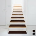 thumbnail image 4 of Gymax 15 PCS Slip-resistant Stair Mats 30'' x 8'' Stair Treads Carpet Brown, 4 of 10