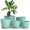 Aqua, variant on Utopia Home - Plant Pots Indoor with Drainage - 7/6.6/6/5.3/4.8 Inches Home Decor Flower Pots - Plastic Planters for Indoor Plants, Cactus, Succulents Pot (Mint, Pack of 10)