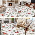 thumbnail image 6 of Rectangle Area Rug 6x9ft,Christmas Red Bird Green Leaf Washable Carpet Non-Slip Runner Accent Rugs Indoor Floor Mat for Bedroom Living Room Decor,Watercolor Cardinal Plant, 6 of 9