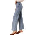 thumbnail image 1 of Jeans Mezclilla Allegra K Pierna Recta Tobillo Elástico Azul XL, 1 of 6