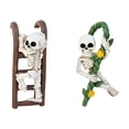 thumbnail image 2 of Skeleton Flower Pot Ornament Set 2 Pcs, Halloween Decoration Climbing Skeleton Bonsai Hanging Decor, Resin Garden Ornament for Potted Plants Decor, 2 of 9