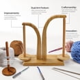thumbnail image 6 of Artowell Yarn Holder with 2 Spindles, 2-Piece Wooden Yarn Spinner Stand for Knitting & Crochet, Natural Bamboo Color, 6 of 8