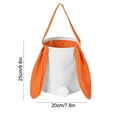 thumbnail image 4 of Easter Bunny Canvas Basket with Long Ears,Rabbit Tail & Handle,Cute Bucket Tote for Easter Egg Hunt & Gift Storage, 4 of 7