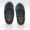 thumbnail image 3 of Deluxe Comfort Men's Slip-On House Slipper, Size 9-10 ? Comfortable Foam Cushioning ? Classic Checkered Plaid Lining ? Durable Non-Marking Rubber Sole ? Men's Slippers, Blue, 3 of 6