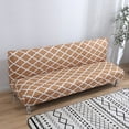thumbnail image 4 of CHOK 2024 Folding Sofa Bed Cover Solid Color Futon Armless Slipcover Polyester Elastic Fabric All-Inclusive Cover, 4 of 5
