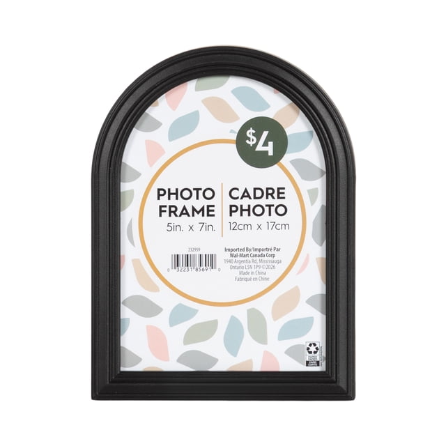 DesignOvation Maynor Arch 5x7 Black Picture Frame