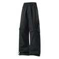 thumbnail image 6 of Dresfit Mens Cargo Pants Drawstring Baggy Sweatpants Adjustable Wide Leg Athletic Work Pants Elastic Waist Breathable Straight Leg Hiking Parachute Pant 3XL, 6 of 6