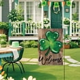 thumbnail image 4 of Hovmgk St. Patrick's Day Garden Flag with Four-Leaf Clover, Durable Flax Material, Outdoor Yard and Garden Decoration, St. Patrick's Day, Easy Installation for Holiday Celebrations, 4 of 5