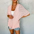 thumbnail image 6 of Womens Tops Dressy Casual 2024 Summer Lightweight Cardigan Short Sleeve Open Front Loose Cover Ups Blouse Pink, 6 of 9