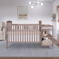 thumbnail image 2 of Dream On Me Anna 3-in-1 Convertible Crib with Changing Table Brown Sugar, Changing Pad Included, Converts from Baby Crib to Toddler Bed, Day Bed and Kids Sofa, 3 Adjustable Mattress Height Positions, 2 of 12