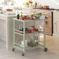 thumbnail image 4 of Dycanpo Foldable Outdoor Grill Cart, Movable 3 Tiers Grill Table,Stainless Steel, 33.8'',Green, 4 of 13