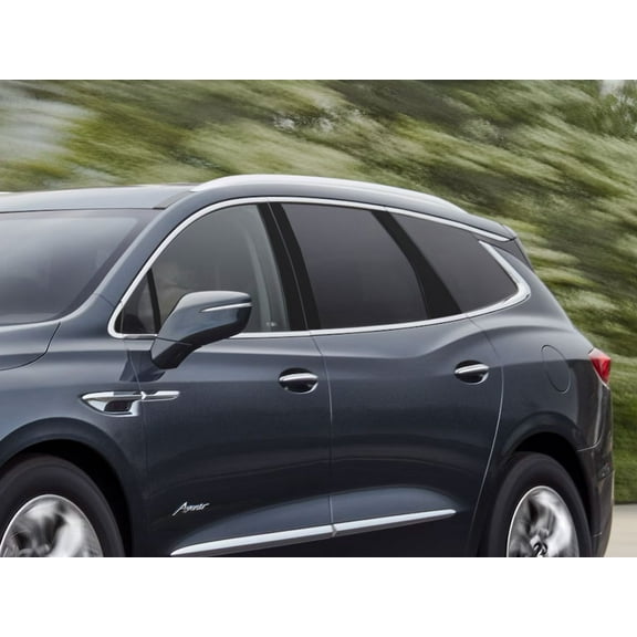 Rvinyl Pillar Post Window Trim Compatible with Buick Enclave 2018-2024 - Gloss (Black)