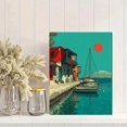 thumbnail image 2 of Athens Greece Harbor Canvas Wall Art, Greek Town Sailboat Port Print, Travel Home Wall Decor, 2 of 8