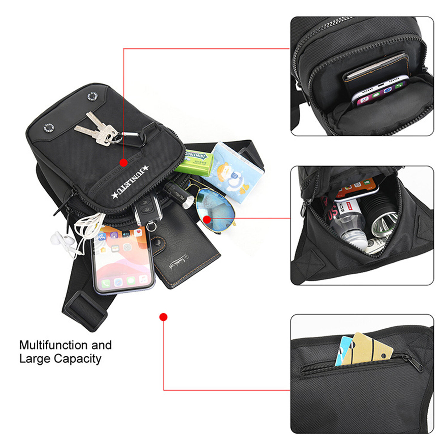 KAWELL Mens Waist Bag Fanny Pack Drop Leg Bag Thigh Bag Pouch Tactical Motorcycle Riding Waterproof Outdoor Sport
