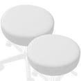 thumbnail image 2 of Saloniture 2-Pack Round Stool Seat Cover, 17-1/2 Inch Waterproof Slipcover for Swivel Chair or Barstool - White, 2 of 7