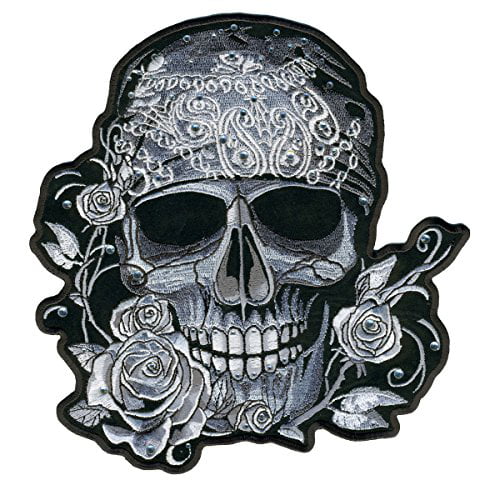 Bandana 2pac Du Rag Skull Iron On Embroidered Patch 4"x3.5" 