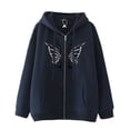 thumbnail image 1 of Sudadera con capucha oscura hip-hop gótica Harajuku Y2k con cremallera para hombres y mujeres, chaqueta deportiva informal Harajuku, 1 of 5