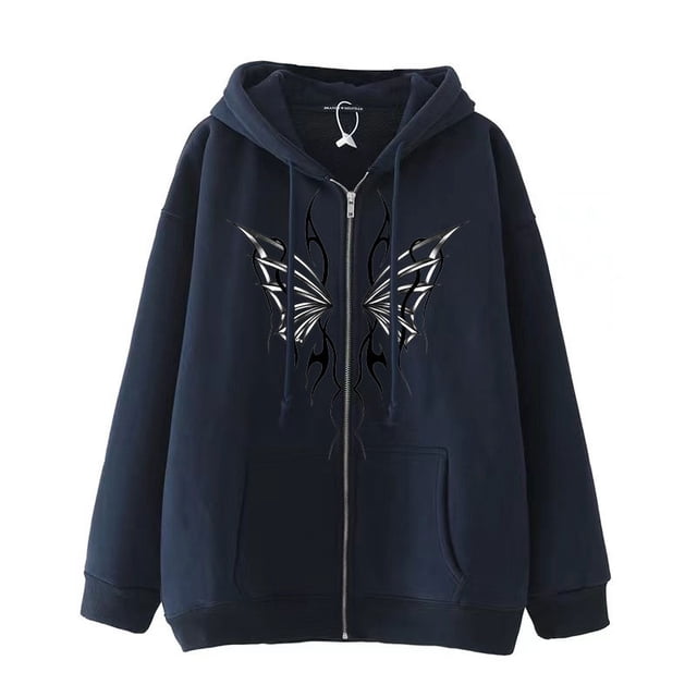 Sudadera con capucha oscura hip-hop gótica Harajuku Y2k con cremallera para hombres y mujeres, chaqueta deportiva informal Harajuku