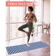 thumbnail image 2 of Dark Blue Striped Yoga Towel for Hot Yoga Non Slip, Modern Beige Geometric Country Yoga Mat Towel Absorbent Yoga Sweat Towels Microfiber Hot Yoga Blanket for Bikram Pilates 26"x70", 2 of 7