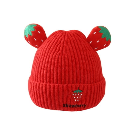 

YWDJ Kids Winter Earmuff With Cashmere Fisherman Hat Warm Hat Red 44-48cm