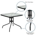 thumbnail image 4 of Flash Furniture Brazos Series 5-Piece Steel Glass Patio Table and Chair Set, Black, 4 of 12