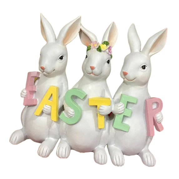 Easter Bunny Sculpture Photo Props Crafts for Yard Easter Theme Party Decor C