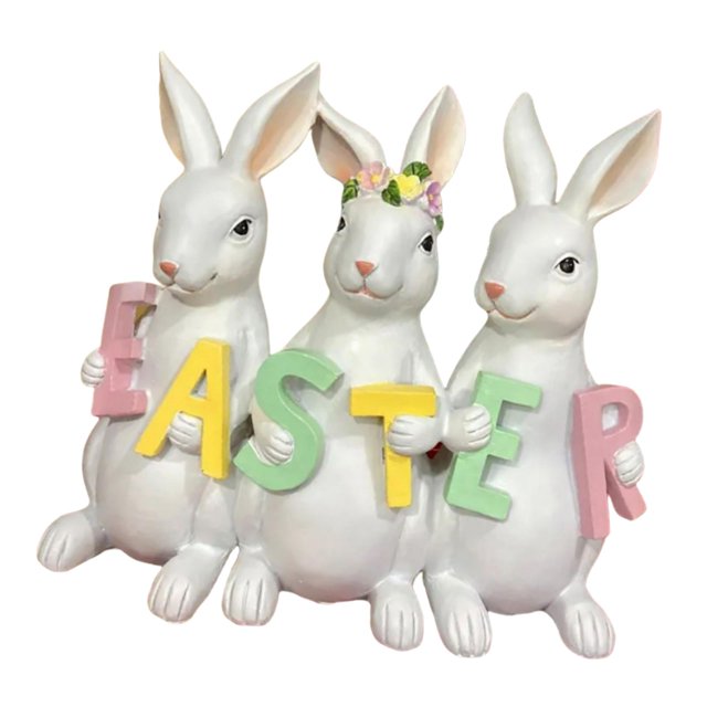 Lindo Conejo de Pascua Escultura Estatuilla Artesanía Arte Jardín Conejo Estatuas para Pascua Tema ción Pastoral Patio , DYNWAVEMX estatua de conejito