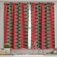 thumbnail image 2 of Ambesonne Geometric Valance & Curtain, Christmas Shapes, 55"x24", Almond Green Red, 2 of 7