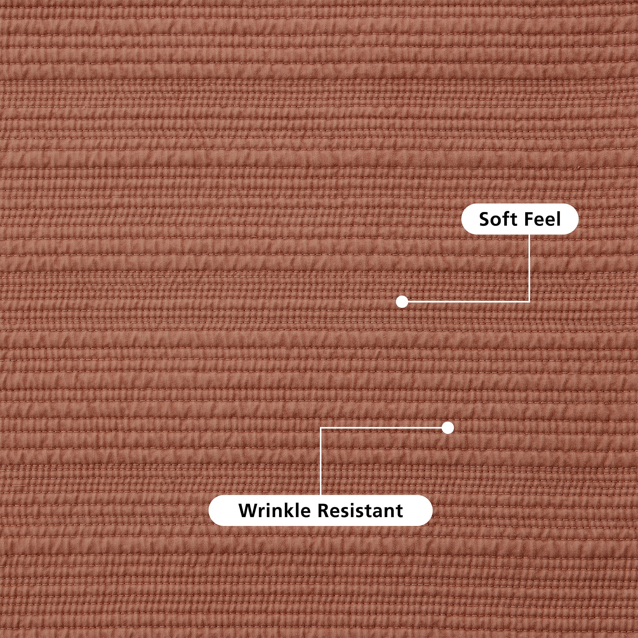 Mainstays Garment Washed Striped Pillow Sham, Standard, Terracotta Orange, 1 Pack