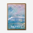 thumbnail image 4 of Monet Impressionist Canvas Wall Art  Framed Pastel Blue Abstract Painting Print, 4 of 10