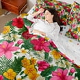 thumbnail image 4 of Erosebridal Tropical Floral Bedding Comforter Set for Women Girls, Green Palm Tree Leaf King Bedding Sets, Polka Dots Reversible, 7-Piece, 4 of 5