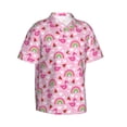 thumbnail image 2 of Daiia Cute Flamingo Hawaiian Shirt for Men Gentle Cotton Regular Short Sleeve Casual-3X-Large, 2 of 9