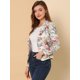 thumbnail image 4 of Chaqueta Tipo Blazer Informal Con Solapa De Muesca Y Manga Larga Para Mujer Beige-Floral L, 4 of 6