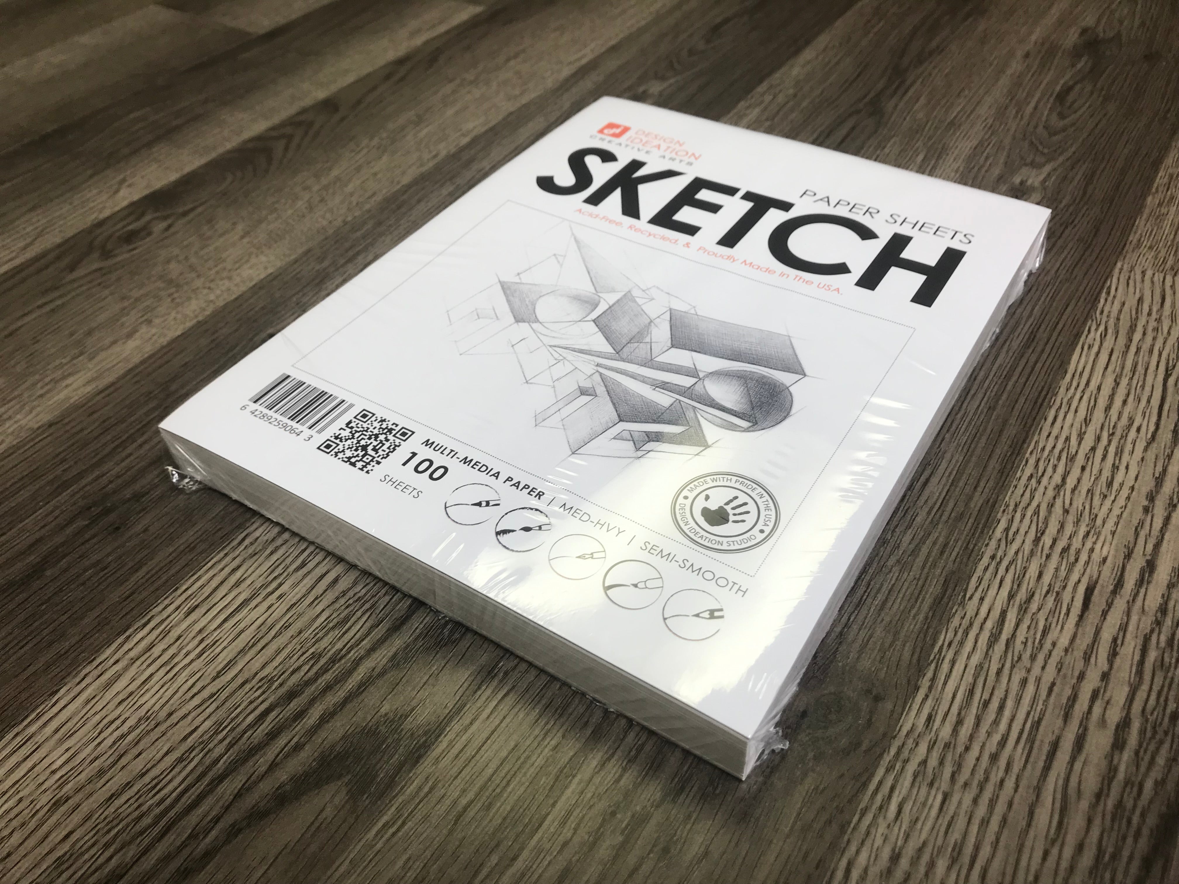 SKETCH Paper : Multi-media paper. Loose Sheet Pack. (8.5" x 11") (100 Sheets)