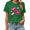 3-Green, variant on UNISHE Women Pink Peony Flower Bouquet Watercolor Graphic Short Sleeve T-Shirt Blue Top